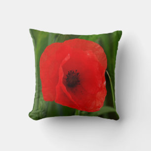 Almofada Dekokissen Mohnblüte vermelho