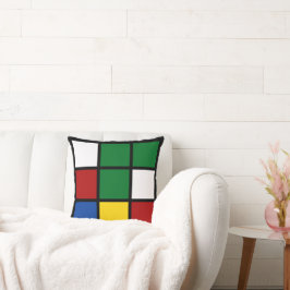 Almofada Dekokissen "Quadro" Grün & Blau