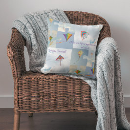 Almofada Delaware Kites Throw Pillow – Inspirational Quote 