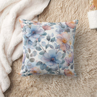 Almofada Delicar o padrão floral de aquarela em cor pastel