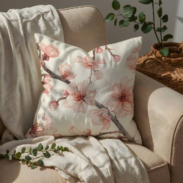 Almofada Delicate Cherry Blossom Seamless Floral 