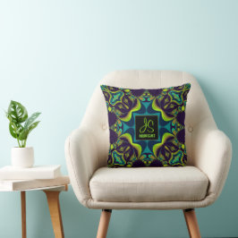 Almofada Delight Purple Teal Green Monograma