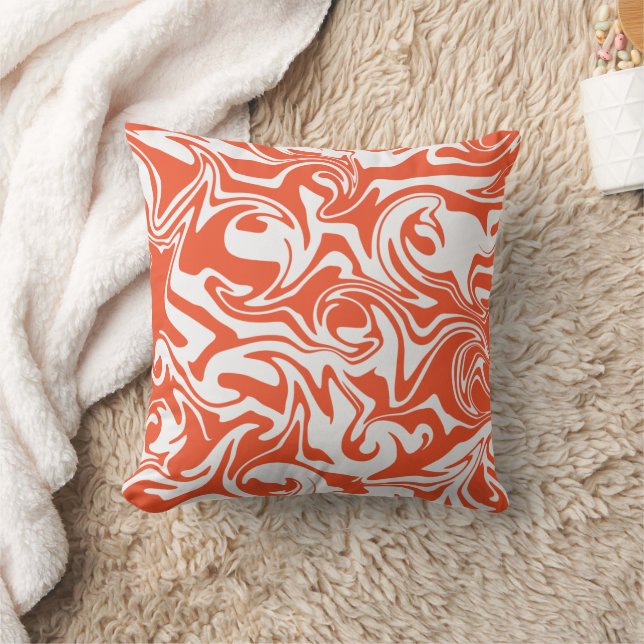 Almofada Derramar - Laranja e Branco (Cobertor)