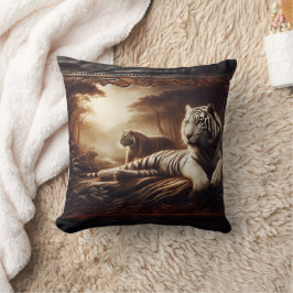 Almofada Descansar Tigres de Bengala em uma Floresta Esmaga