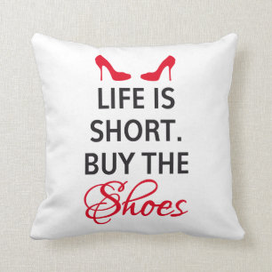 Almofada Descanse o design, vida é short, compram os