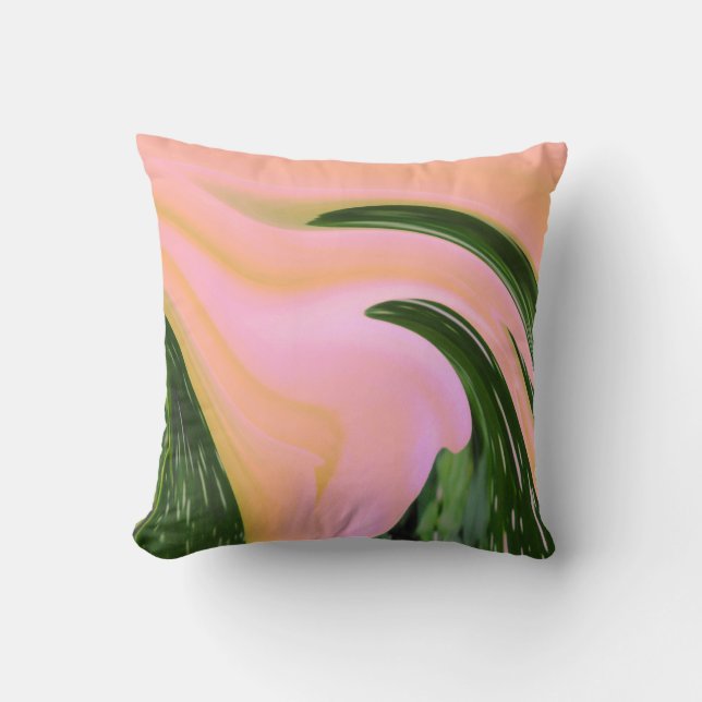 Almofada Descanse o lance, rosa do pêssego, pintura (Frente)