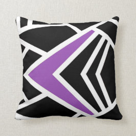 Almofada Descanse preto, branco & o roxo no estilo