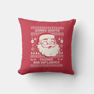 Almofada Desculpe Amigos do Papai Noel Má Influência Natal