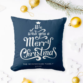 Almofada Desejamos-lhe um Feliz Natal personalizado