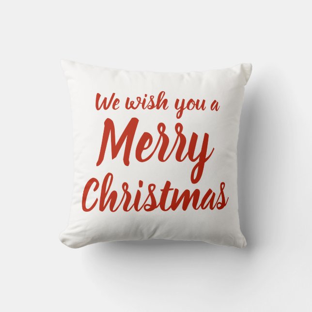 Almofada Deseje-lhe um Feliz Natal Feriado Branco (Frente)
