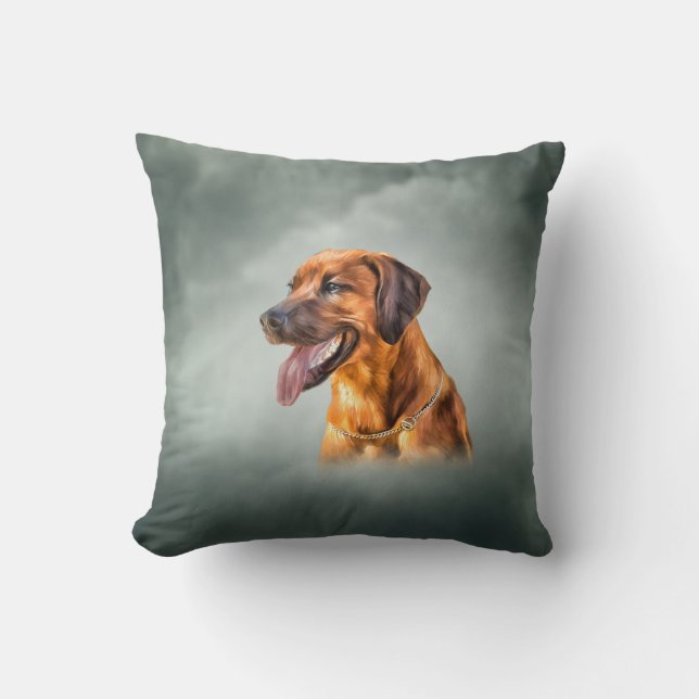 Almofada Desenhando Ridgeback da Rodésia (Frente)