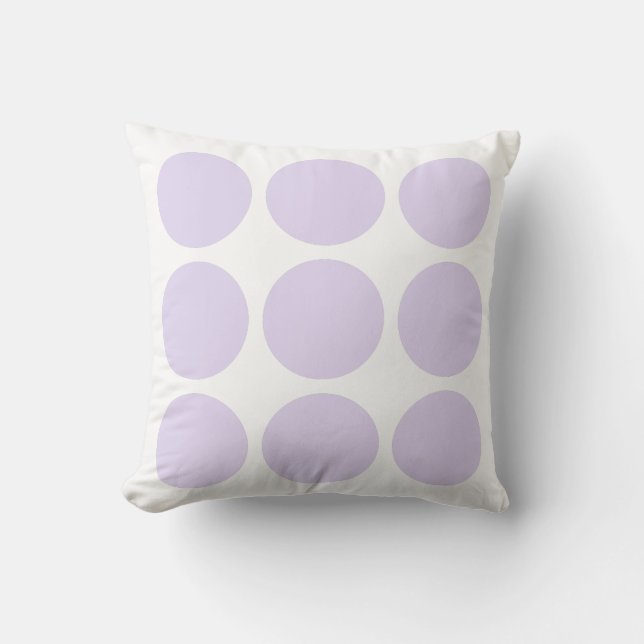 Almofada Desenho Abstrato de Círculo Lilás Roxo e Branco Su (Frente)