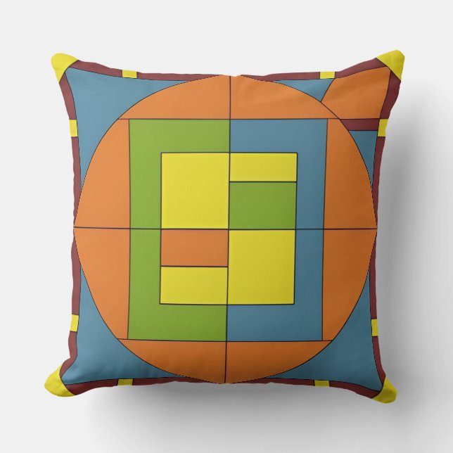 Almofada Desenho Abstrato Geométrico Colorido (Frente)