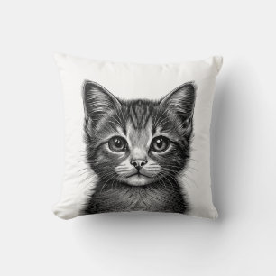 Almofada Desenho Adorável de Gato Jovem