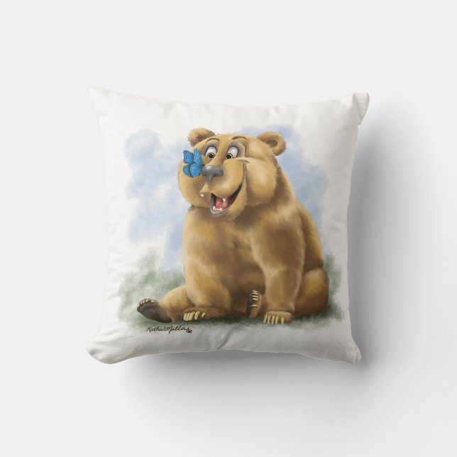 Almofada Desenho animado de borboleta e urso (Frente)