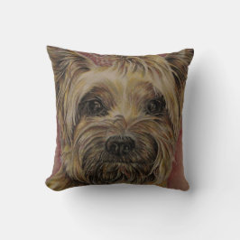 Almofada Desenho bonito de Yorkie feliz de seda