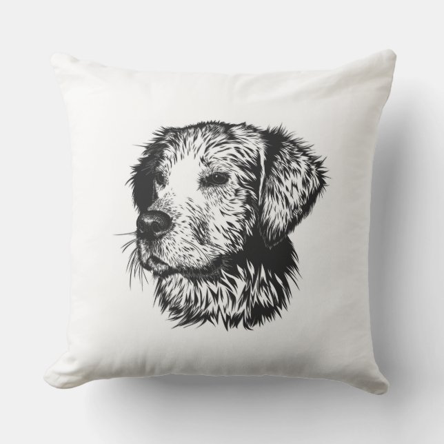 Almofada Desenho da Cabeça Canina (Frente)