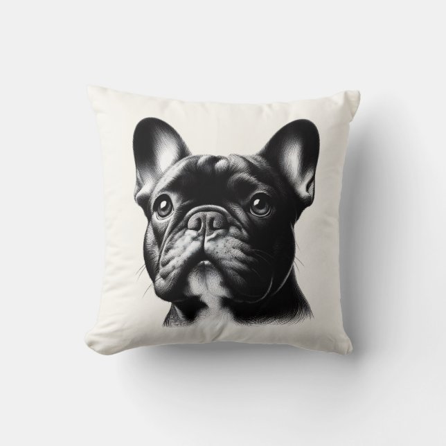 Almofada Desenho de Bulldog Francês (Frente)