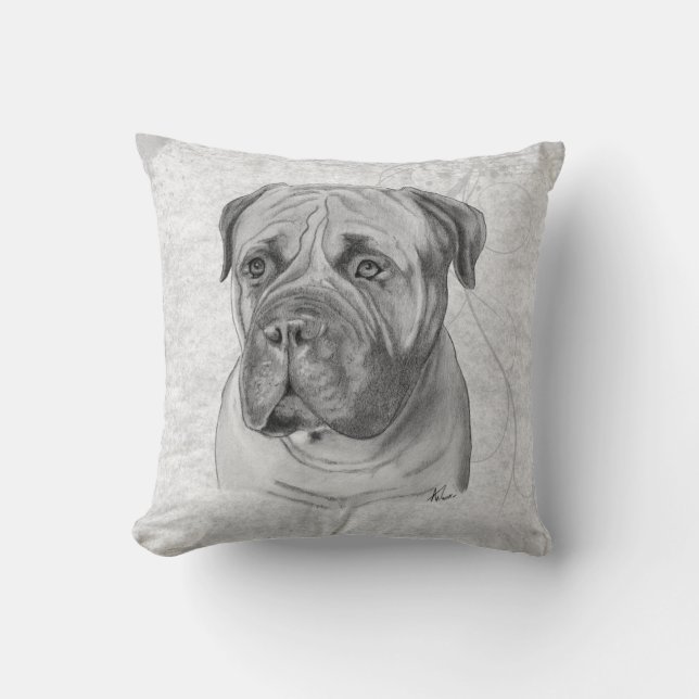 Almofada Desenho de Bullmastiff (Frente)