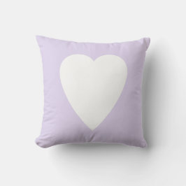 Almofada Desenho de Coração em Lilás Roxo e Branco