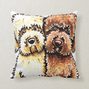 Almofada Desenho de creme de Labradoodles do chocolate