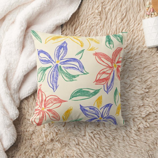 Almofada Desenho de Flor Silvestre Antiga (8) (Cobertor)