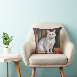 Almofada Desenho de Gato Branco