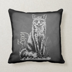Almofada Desenho de giz da arte animal do Fox no quadro