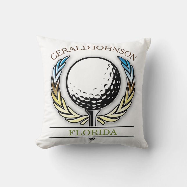 Almofada Desenho de Golfe com Grinalda (Frente)