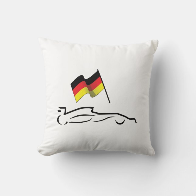 Almofada Desenho de Linha de Carro de Corrida com Bandeira  (Frente)