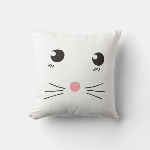 Almofada Desenho de linha de rosto de gato
