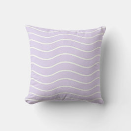 Almofada Desenho de Listras Onduladas Lilás Roxo e Branco