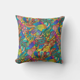 Almofada Desenho de mandala, Multicolor Retro 60s