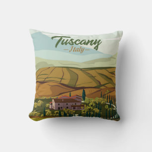 Almofada Desenho De Mão Da Toscana Itália Paisagem Esquema