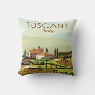 Almofada Desenho De Mão Da Toscana Itália Paisagem Esquema