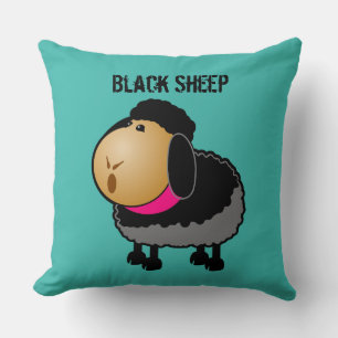 Almofada Desenho de ovelha negra em cartoon bonito