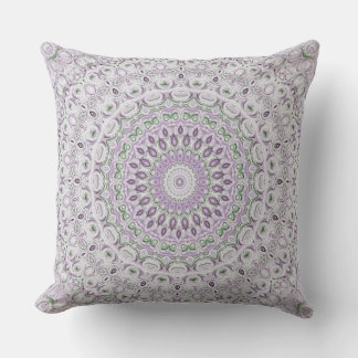 Almofada Desenho de Padrão Mandala Lavanda e Verde