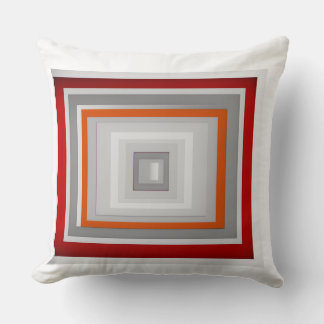 Almofada desenho de padrão quadrado Vermelho, Cinza, Branco