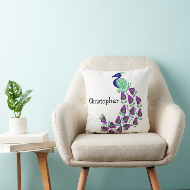 Almofada Desenho de Pavão Personalizado (Cadeira)