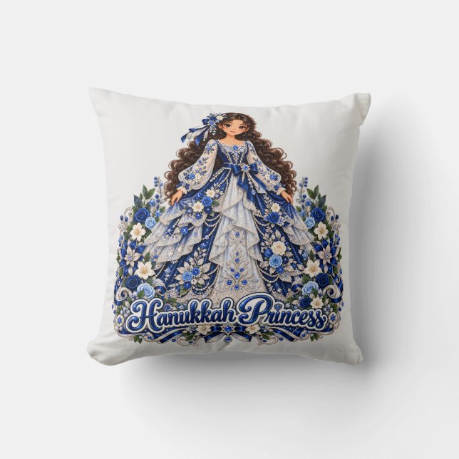Almofada Desenho de Princesa de Hanukkah  (Frente)