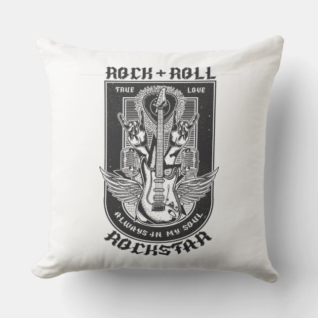 Almofada desenho de Rock de Guitarra (Frente)