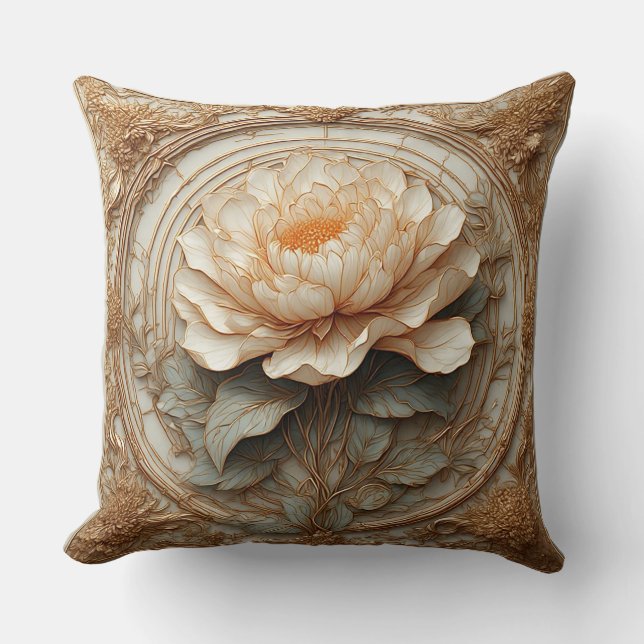 Almofada Desenho de Rosa Ornamental (Frente)