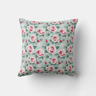 Almofada Desenho de Rosas Botânicas Vintage
