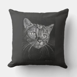 Almofada Desenho de Rosto de Gato