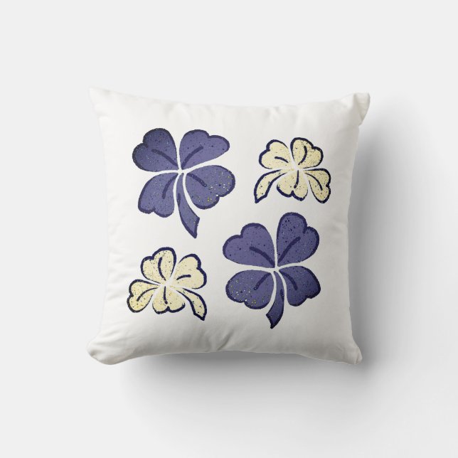 Almofada Desenho De Shamrock De Trevo Roxo (Frente)