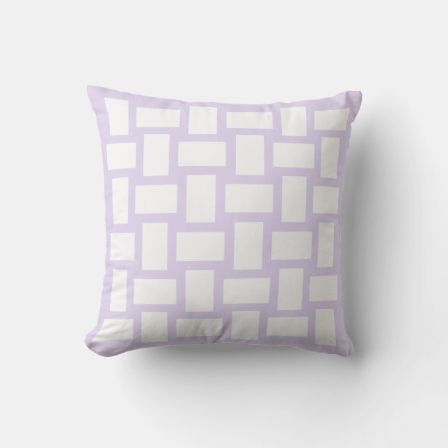 Almofada Desenho de Tear Lilás Roxo e Branco (Frente)