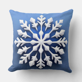Almofada Desenho Detalhado de Floco de Neve Branco