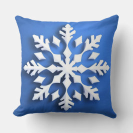 Almofada Desenho Detalhado de Floco de Neve Branco