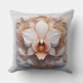 Almofada Desenho Elegante de Relevo Floral Com Detalhes Orn