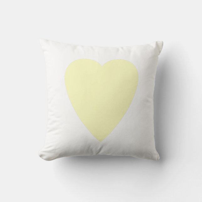 Almofada Desenho em forma de coração pastel branco e amarel (Frente)